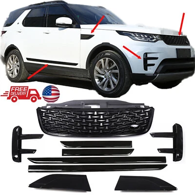 Kit de guardabarros lateral parrilla delantera negro dinámico para Land Rover Discovery 5 L462 2017+ Foto 1 de 4