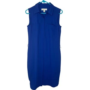 Michael Kors Women's 2 Periwinkle Purple Sleeveless Button Front Collar Preppy - Picture 1 of 8