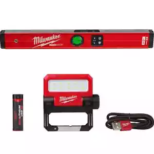 Milwaukee Digital Box Beam Level 24" w/ Flood Light 550 Lumens LED Rechargeable - Picture 1 of 12
