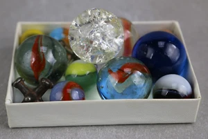 Vintage Antik Shooter Crackle Marmor Katzenauge Tigerauge Achat Ton ARKO Buben - Bild 1 von 10