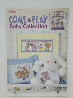 Leisure Arts Come & Play Baby Collection Cross Stitch Pattern Chart Booklet - Image 1 of 3