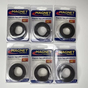 6 Magnet Source MAGNETIC TAPE w/ Adhesive Flexible Craft Magnet 0.5" x 30" NEW - Picture 1 of 2