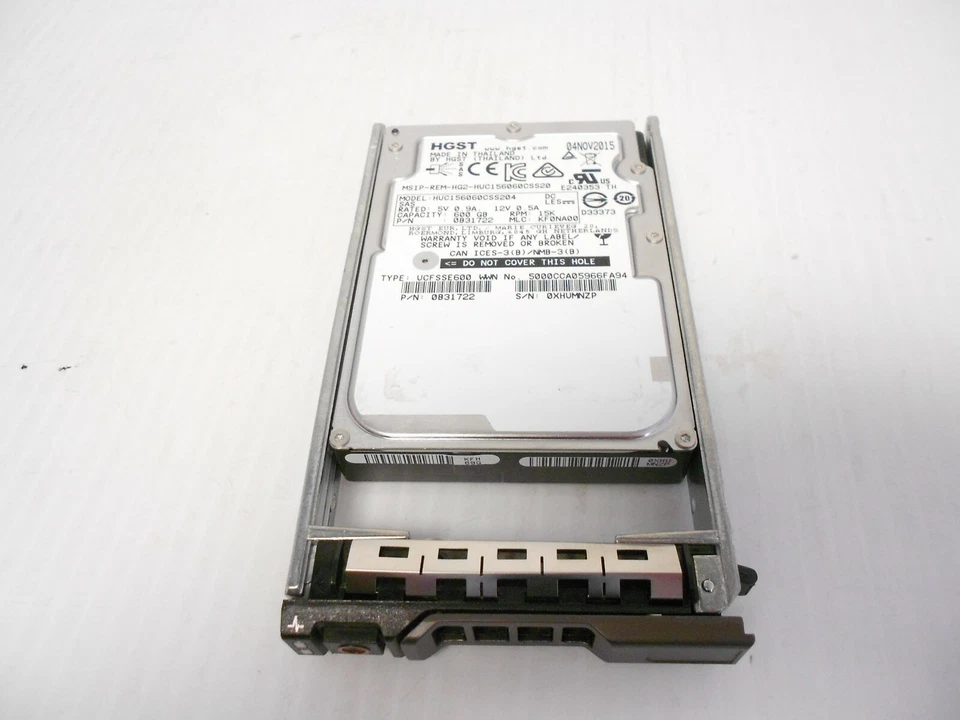 600GB 15K SAS 2.5" 12Gbs HARD DRIVE FITS Dell R610 R620 R630 R710 R720 R730 R830 - Image 1 of 1