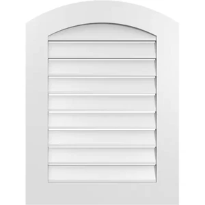 24" X 30" Arch Top Surface Mount PVC Gable Vent: Non-Functional with Standard Fr - Picture 1 of 9