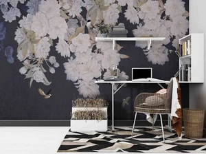 3D Hand Drawn Pink Floral Wall Murals Wallpaper Murals Wall Sticker Wall 33 - Picture 1 of 5