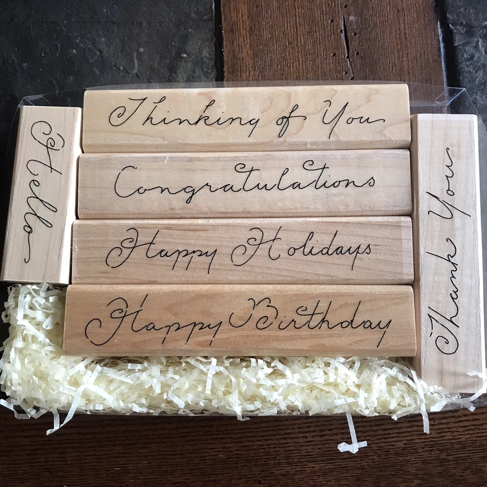 Juego de 6 estampillas de goma CTMH dichos/saludos para hacer tarjetas de cumpleaños de vacaciones Foto 1 de 4