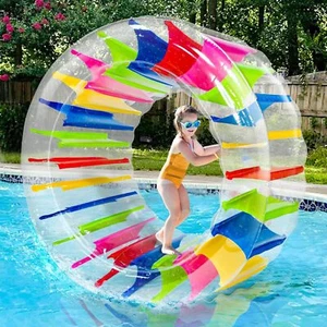 iGeeKid 65 Inch Inflatable Wheel Roller Pool Floats Toys for Kids, Kids Pool - Picture 1 of 7