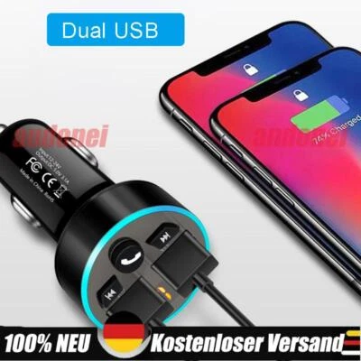 FM Transmitter Auto Bluetooth Kfz Radio Adapter mit Dual USB Ladegerät für Handy - Bild 1 von 4