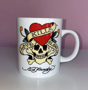 Ed Hardy "Love Kills Slowly" Coffee Mug - Tattoo Art, Pre-Owned - Picture 1 of 4