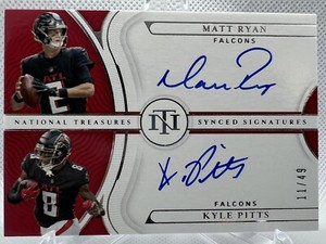 2021 National Treasures Synched Dual Auto Matt Ryan Kyle Pitts /49