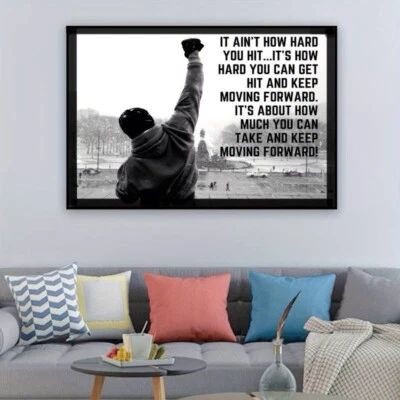 Rocky Canvas Print Quote Canvas Wall Art Picture Print 60cm x 40cm.  R303 - Image 1 of 4