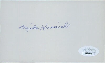 Mike Kreevich Chicago White Sox Signed 3x5 Index Card JSA Authenticated - Image 1 of 2
