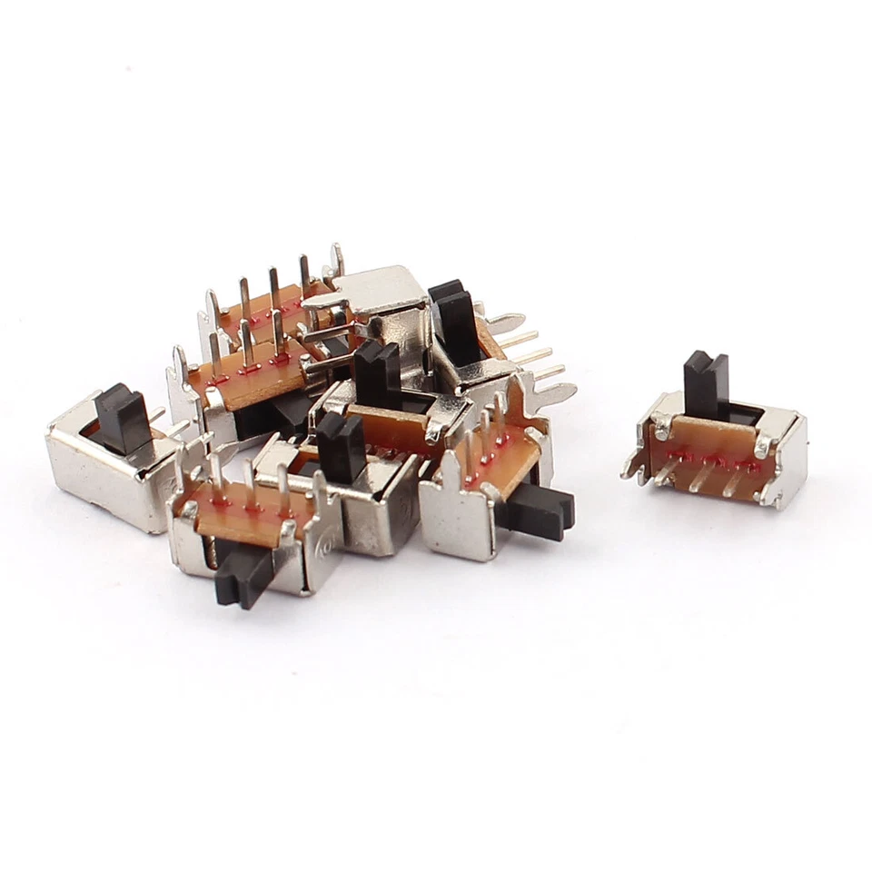 10Pcs NO/OFF 2 Posición SPDT ángulo recto Panel PCB mini interruptor deslizante - Imagen 1 de 1