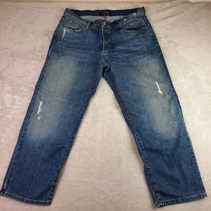 Dry Aged Denim James Jeans Beau Geneva Distress Button Fly High Waist Womens 32 - Picture 1 of 9