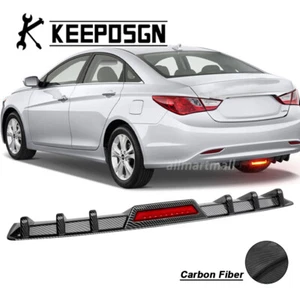 CARBON FIBER Rear Bumper Diffuser LED Brake Light Shark Fins for Hyundai Sonata - Foto 1 di 12