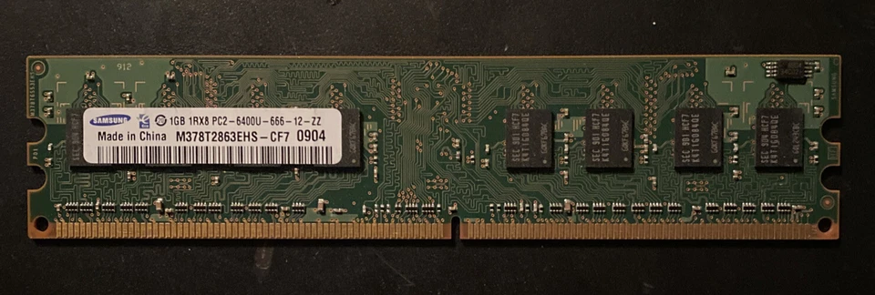 Samsung 1GB 1Rx8 PC2-6400U COMPUTER RAM MEMORY M378T2863EHS-CF7 Untested - Image 1 of 1