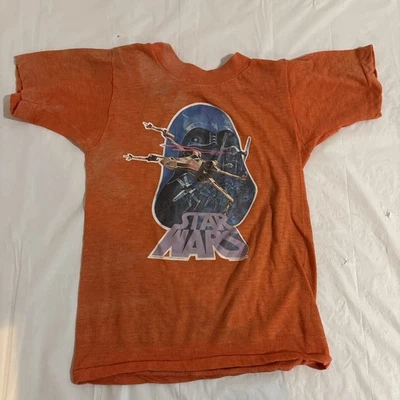 Vtg 70s Star Wars Darth Vader  T-shirt Y 10-12 Single Stitch Movie Promo 1977 - Image 1 of 4