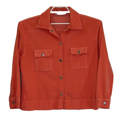 Chaqueta de pana Fresh Produce para mujer talla mediana naranja botón delantero manga larga Foto 1 de 4