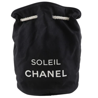 Bolso de Hombro Chanel Soleil con Cordón Novedad Lona Negra Mujer Foto 1 de 4
