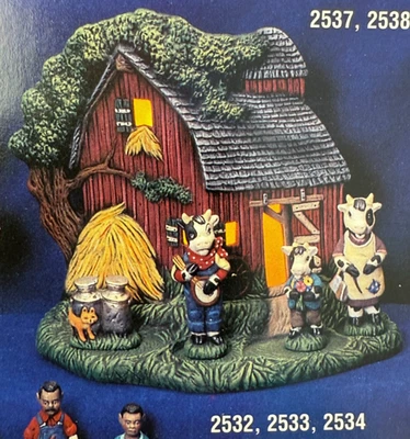 MOLDE DE CERÂMICA VINTAGE KIMPLE #2532/2533/2534/2535 CENA CELEIRO FAMÍLIA PORCO/VACA - Imagem 1 de 4