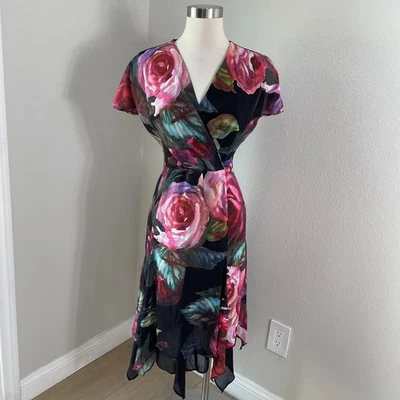 Soft Surroundings Womens Petite Medium Allegra Rose Handkerchief Midi Dress - Image 1 of 4