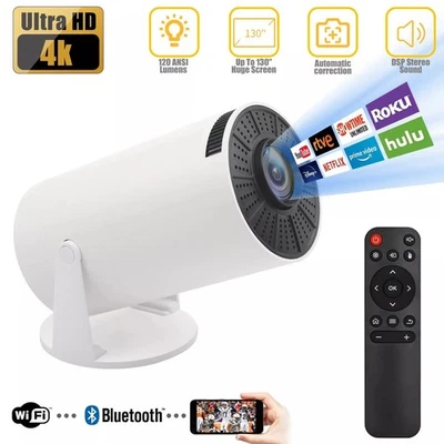 4K Smart LED Projector HD 5G WiFi Bluetooth HDMI USB Android Office Home Theater - Image 1 of 4