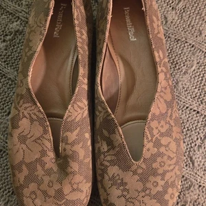 BeautiFeel - Women's Jolie Beige Crocco Ballet Flat Shoes - Size 8 - Picture 1 of 7