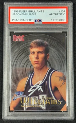 Jason Williams Rookie Auto PSA/DNA 1998 Fleer Brilliants Baloncesto #107 Kings Foto 1 de 2