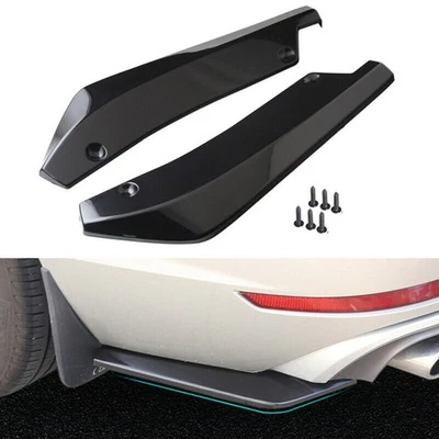 Glossy Black Fits E90 F30 F10 G30 Rear Bumper Diffuser Splitter Canards Spoiler - Image 1 of 4