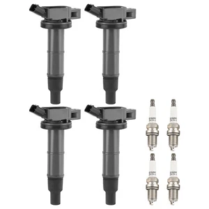 4 Ignition Coil & Spark Plug For Toyota Camry RAV4 Highlander Corolla Matrix L4 - Picture 1 of 12