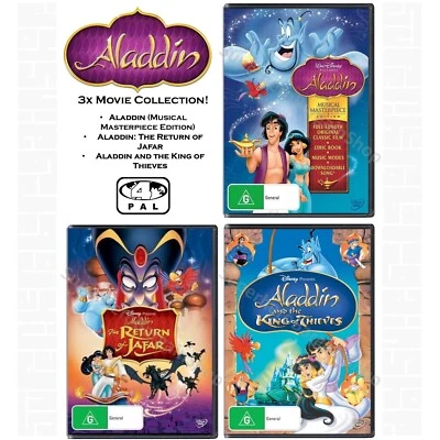 Aladdin | 3-Movie Collection (DVD, 3-Disc) PAL Region 4 (Disney) Return of Jafar - Image 1 of 4