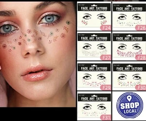 Women Tintark™ girl Face Mini Flower Body Temporary Tattoo Freckle art Sticker - Picture 1 of 18