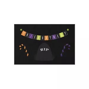 Halloween Trick-or-Treat Colorful Outdoor Doormat Floor Rug 24" x 36" - Picture 1 of 5