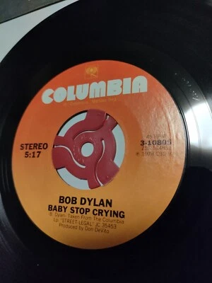 Bob Dylan – Baby Stop Crying. 7" Single  - Image 1 of 3