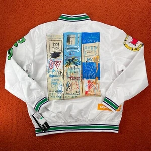 MEMBERS ONLY Mens LARGE Jean Michel Basquiat Thor Superman Aviator Windbreaker - Picture 1 of 7