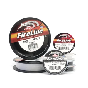 Material de cuerda transparente y negro hilo BeadSmith FireLine - Imagen 1 de 8