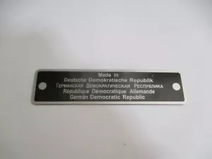 Typenschild Made in DDR Deutsche Demokratische Republik - Bild 1 von 1