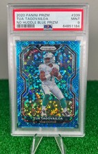 2020 Panini Prizm Tua Tagovailoa No Huddle Blue Prizm Rookie /79 Mint PSA 9