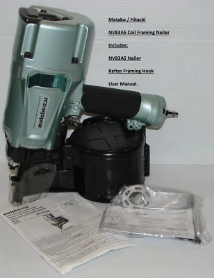 Metabo / HPT NV83A5 3-1/4" Coil Framing Nailer, Brand New Hitachi Retail Boxed. - Image 1 of 3