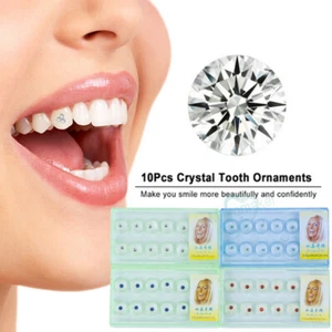 20pcs/2boxes Dental Studs Denture Acrylic Teeth Crystal Ornament Oral Decoration - Picture 1 of 9