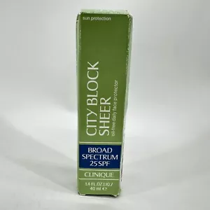 Clinique City Block Sheer Oil-Free Face Protector Broad Spectrum 25 SPF 1.4 Oz - Picture 1 of 7