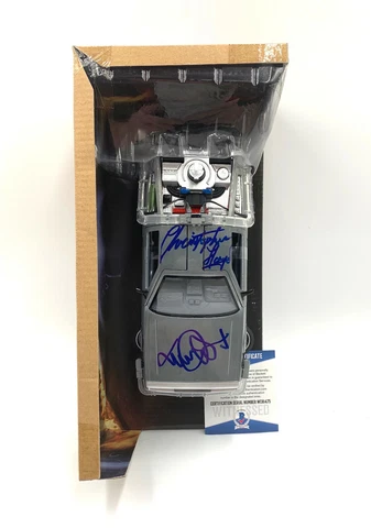 MICHAEL J FOX CHRISTOPHER LLOYD SIGNED BACK TO THE FUTURE 3 DELOREAN 1:24 BAS Cover