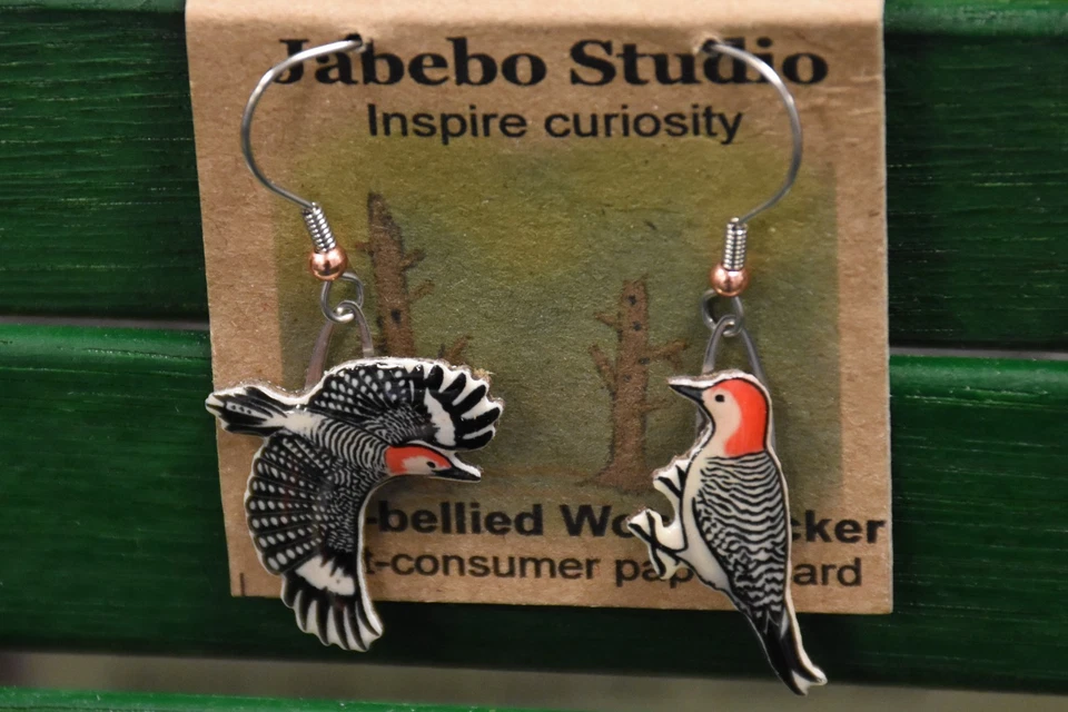 Pendientes Jabebo Pájaro Carpintero Vientre Rojo Foto 1 de 1