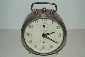 Antico Sveglia Vintage 1970 Peter Orologio Meccanica Deco Design Loft / Clock - Foto 1 di 1