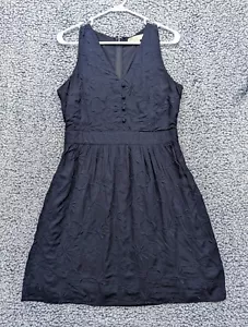 Loft V-Ausschnitt Minikleid Damen 2 Blumen bestickt A-Linie Cocktail dunkelblau - Bild 1 von 12