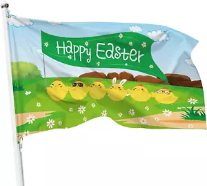 Happy Easter Flags 3X5 Outdoor Easter Decorations for Home Garden Yard Easter Ch - Picture 1 of 12
