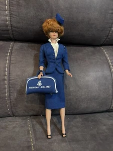 Vintage Barbie Doll #850 - American Airlines Stewardess Outfit - Zebra Swimsuit - Picture 1 of 17