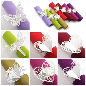 50 Serviettenringe Servietten Ringe Halter falten Tischdeko Hochzeitsdeko weiss - Bild 1 von 33