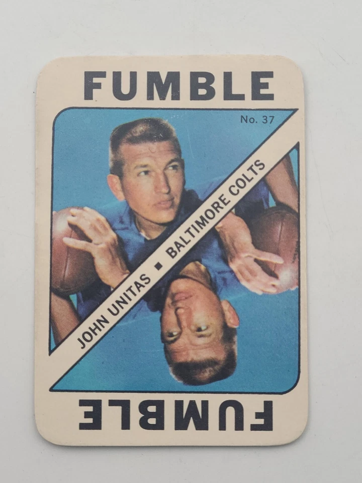 John Johnny Unitas Fumble 1971 Topps Game  #37 Baltimore Colts NFL HALL FAME - Image 1 of 2