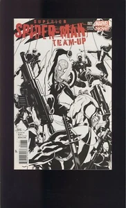 SPIDER-MAN TEAM UP #1 DODSON 1:100 SKETCH VARIANT NM 2013 COMIC KINGS - Picture 1 of 3